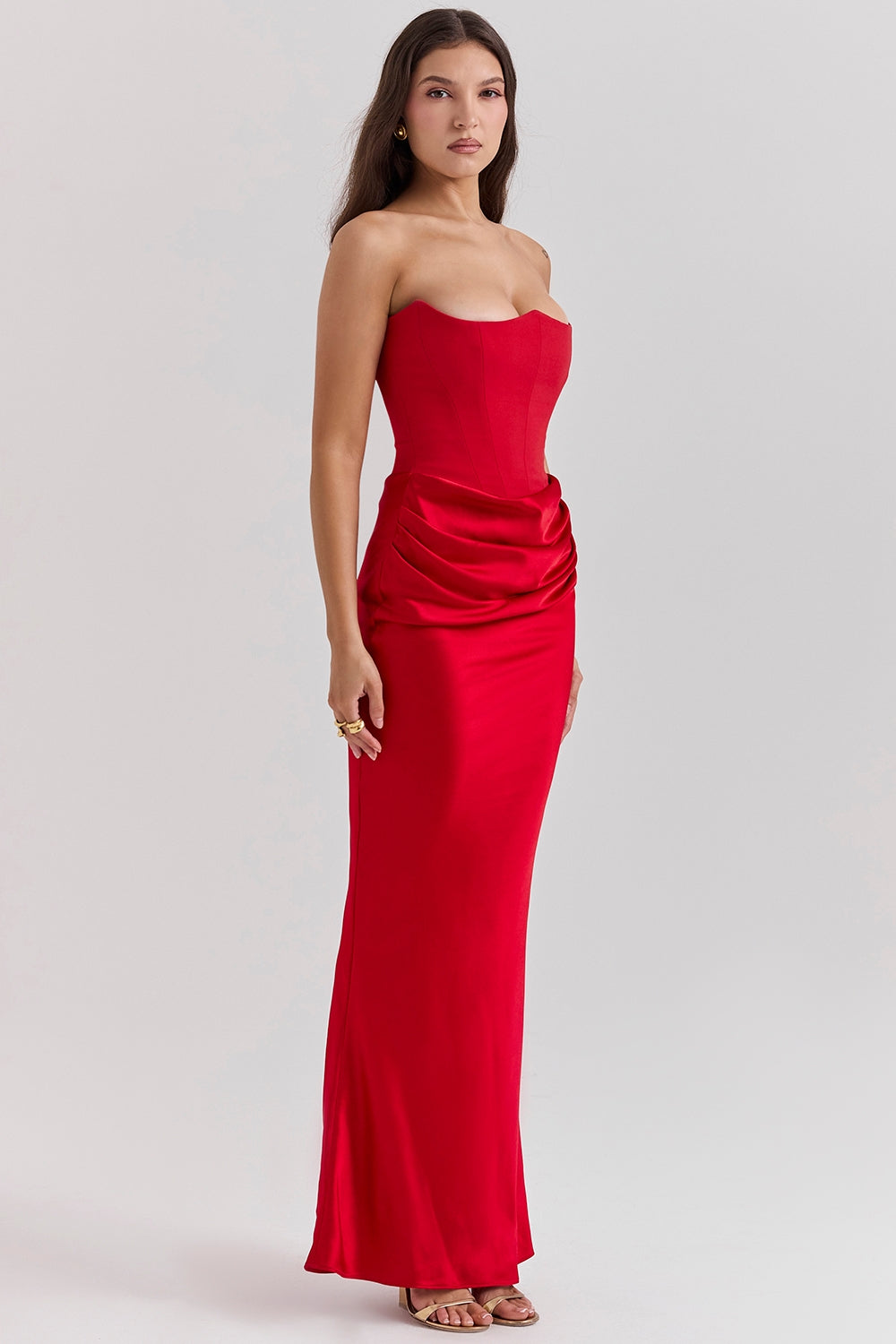 Norae | Women’s Strapless Maxi Dress Corset Fit Formal Gala Outfit