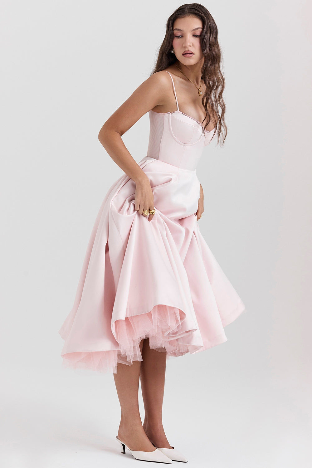Norae | Women’s Stretch Midi Dress With Pockets Comfortable
