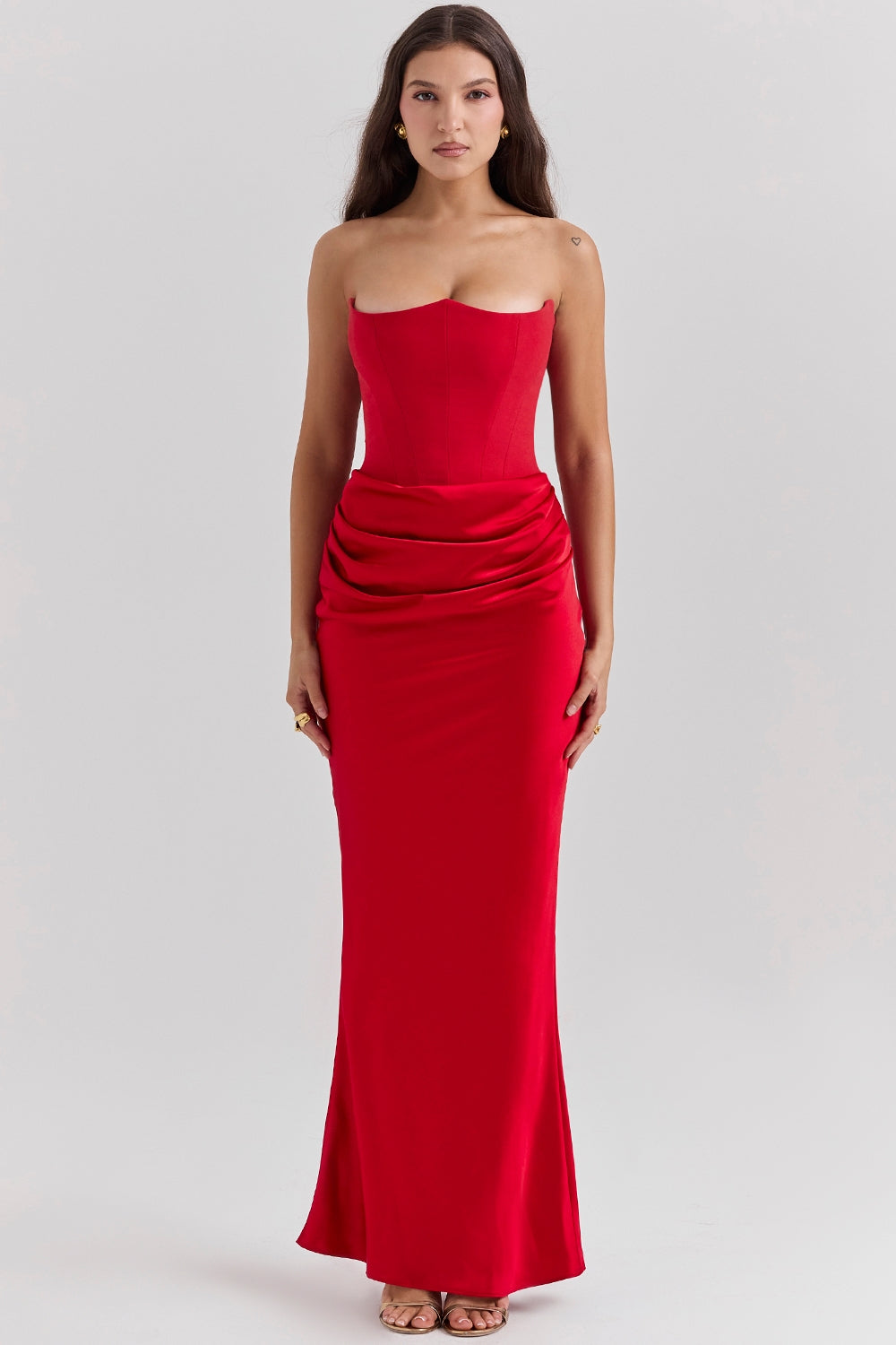 Norae | Women’s Strapless Maxi Dress Corset Fit Formal Gala Outfit