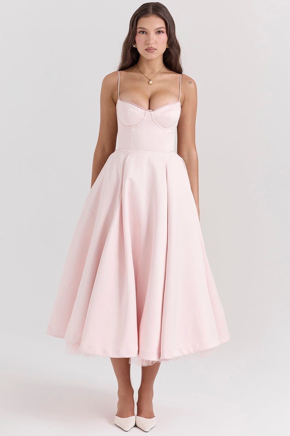 Norae | Women’s Stretch Midi Dress With Pockets Comfortable