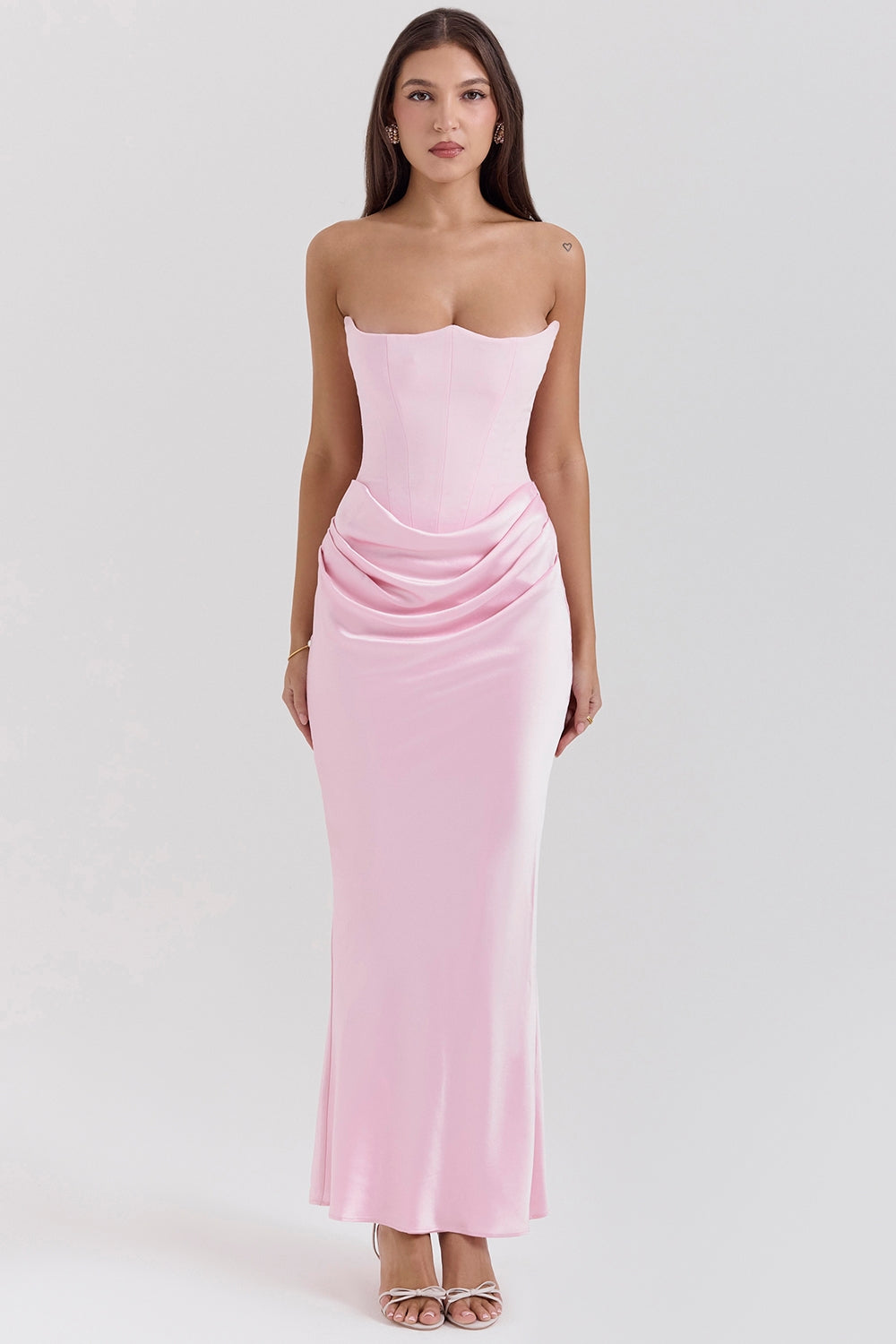 Norae | Women’s Strapless Maxi Dress Corset Fit Formal Gala Outfit