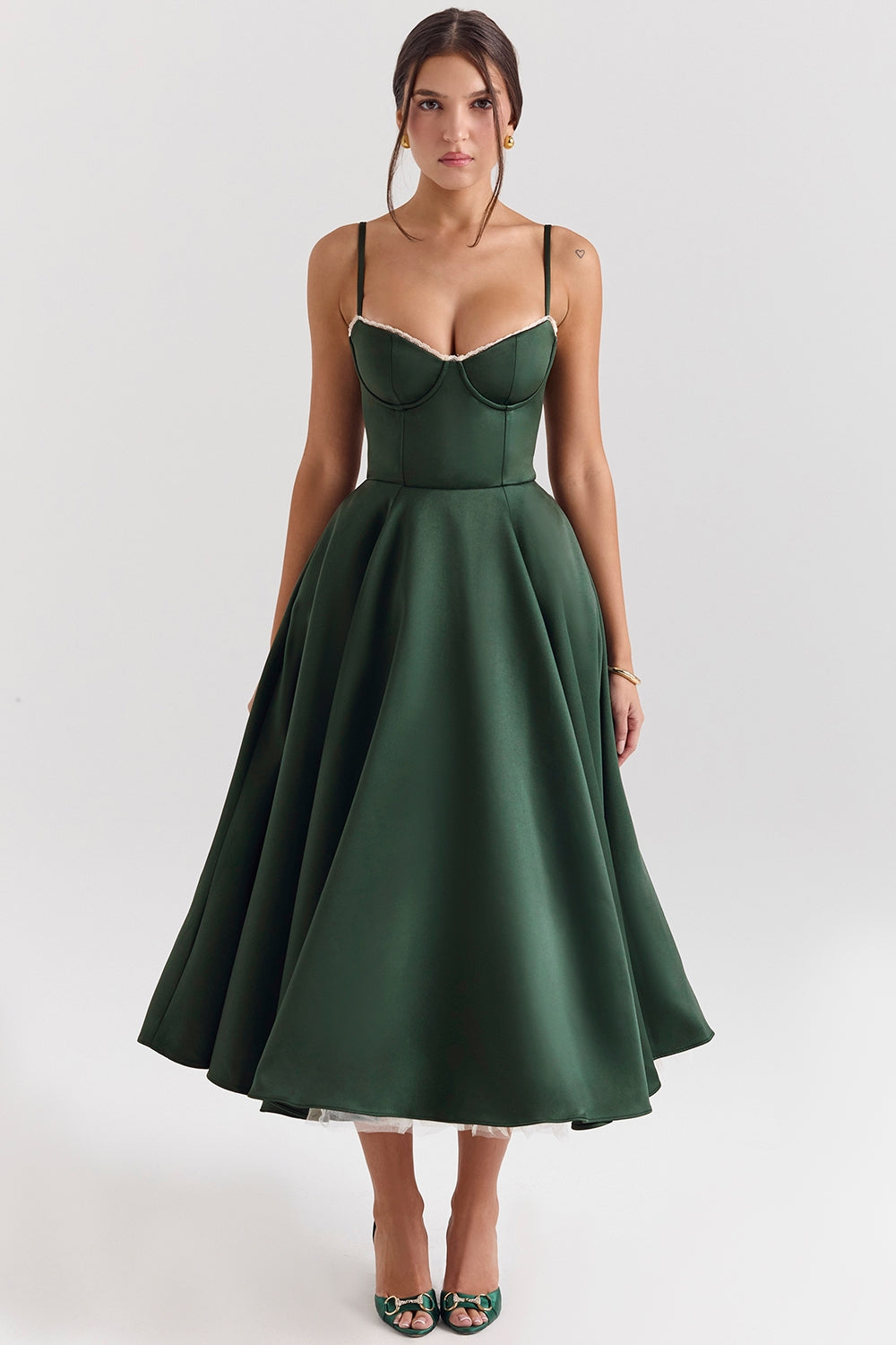 Norae | Women’s Stretch Midi Dress With Pockets Comfortable